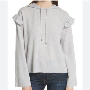 Joie Gray Ruffle Sleeve Hoodie
